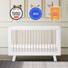 M4201WNX,Babyletto,Hudson 3-in-1 Convertible Crib w/ToddlerBedConversion Kit in White/Washed Natural
