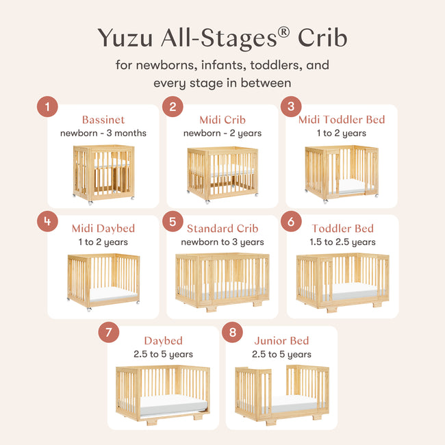 M23401N,Babyletto,Yuzu 8-in-1 Convertible Crib w/All-Stages Conversion Kits in Natural