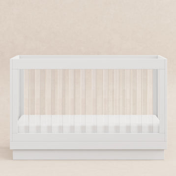 M8601KW,Babyletto,Harlow 3-in-1 Convertible Crib w/Toddler Bed Conversion Kit in White/Acrylic