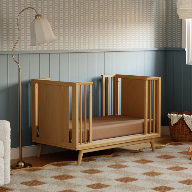 M15980HY,Babyletto,Palma 8-in-1 Convertible All-Stages® Crib w/ Bassinet & Toddler Bed Kits in Honey