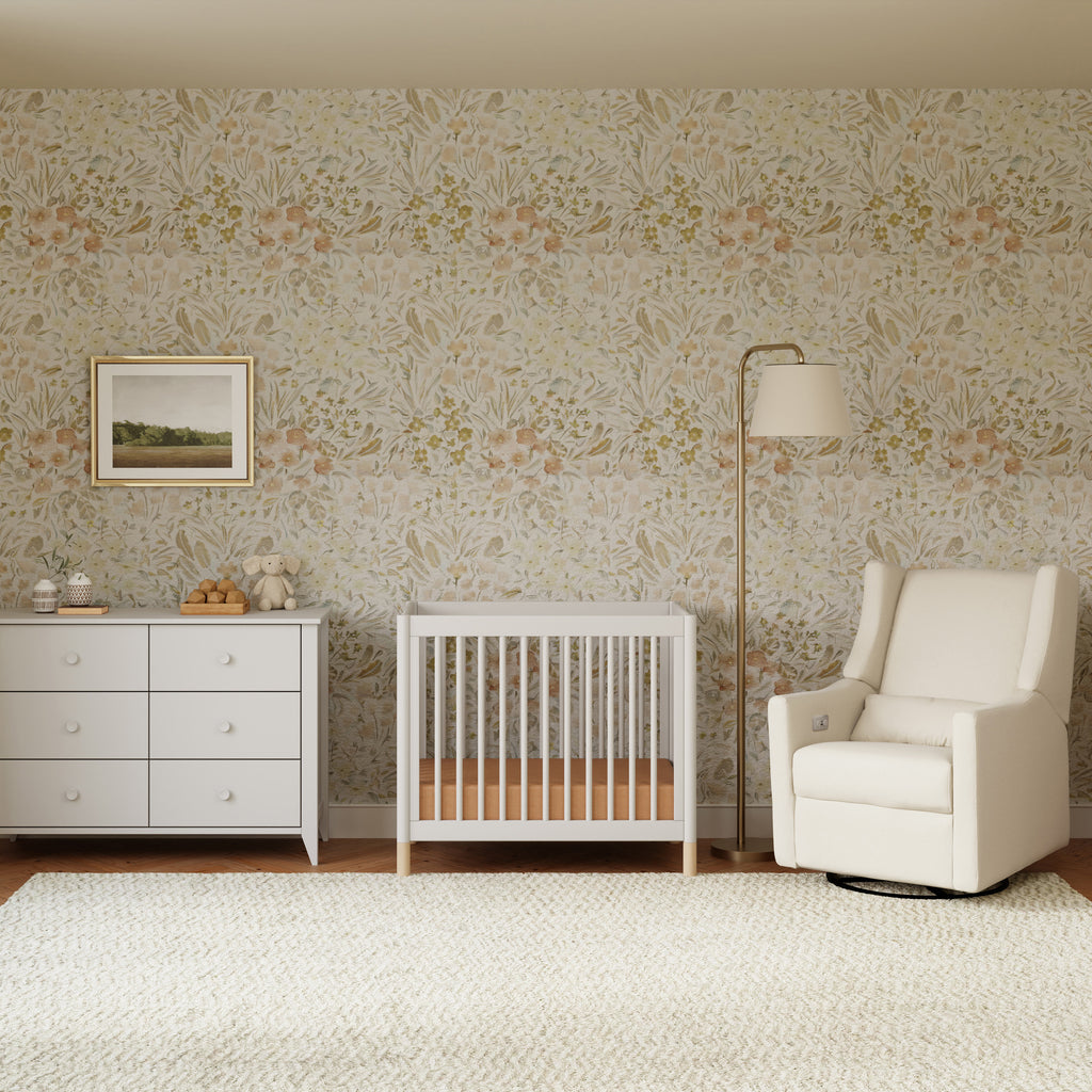 M12998WNX,Babyletto,Gelato 4-in-1 Convertible Mini Crib and Twin bed in White Finish w/Washed Natural Feet