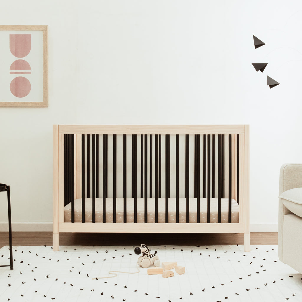 M12901NXB,Babyletto,Gelato 4-in-1 Convertible Crib w/Toddler Conversion Kit in Washed Natural/Black