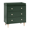 M9023FRGRNX,Babyletto,Lolly 3-Drawer Changer Dresser w/Removable Tray  Forest Green/Washed Natural