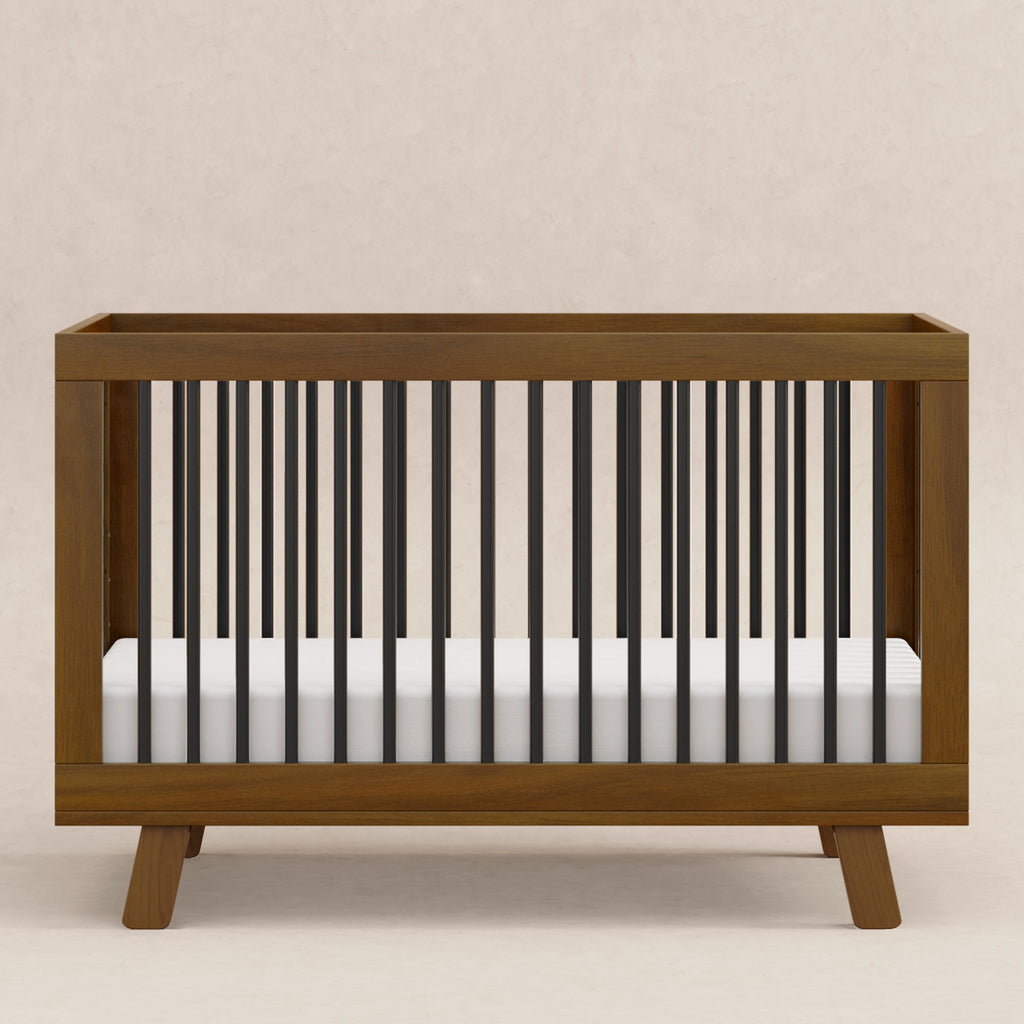 M4201NLB,Babyletto,Hudson 3-in-1 Convertible Crib w/ToddlerBedConversion Kit in Natural Walnut/Black