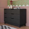 M4216B,Babyletto,Hudson 6-Drawer Double Dresser  Assembled in Black