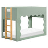 M31171LSHY,Babyletto Kids,Lido Wave Low Loft Twin Bed in Light Sage and Honey