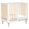 M9098WN,Babyletto,Lolly 4-in-1 Convertible Mini Crib and Twin Bed w/Toddler Bed Conversion Kit in White/Natural