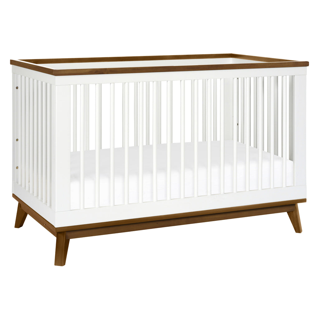 M5801WNL,Babyletto,Scoot 3-in-1 Convertible Crib w/ToddlerBed Conversion Kit in White/NaturalWalnut