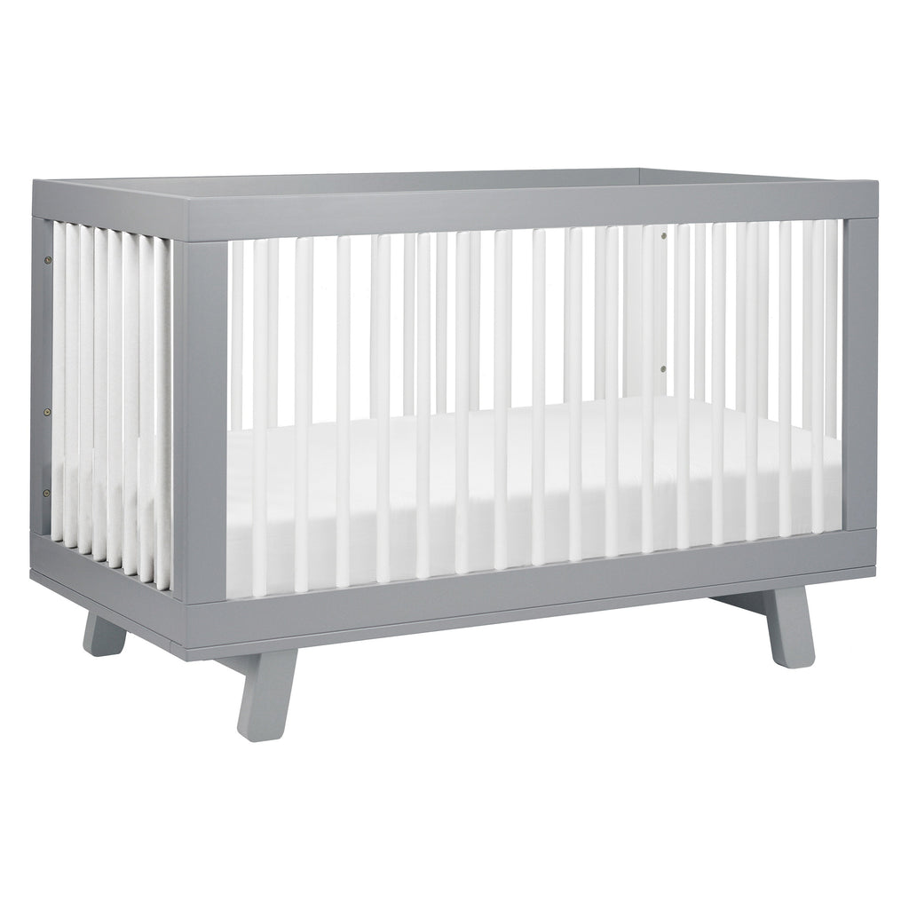 M4201GW,Hudson 3-in-1 Convertible Crib w/Toddler Bed Conversion Kit in Grey/White