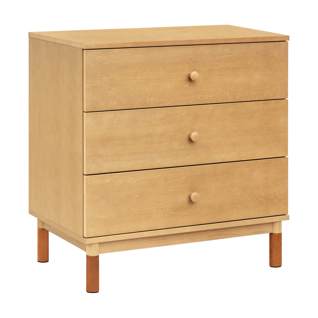 M12923HYVTL,Gelato 3-Drawer Changer Dresser  leather feet w/Removable Changing Tray in Honey