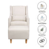M11287PCMEW,Babyletto,Toco Swivel Glider and Ottoman in Performance Cream Eco-Weave w/Natural Feet