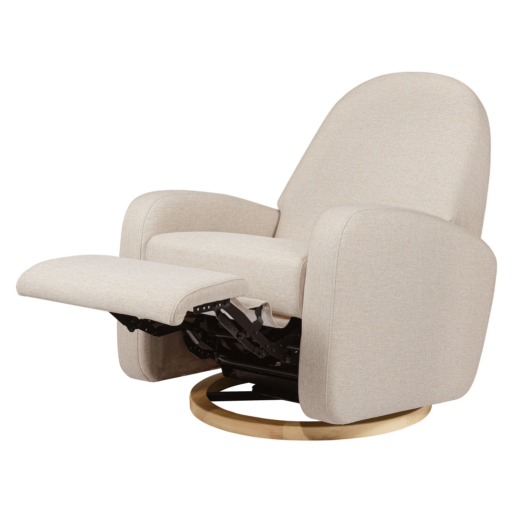 M23187PBEWLB,Nami Recliner and Swivel Glider in Performance Beach Eco-Weave w/ Light Wood Base