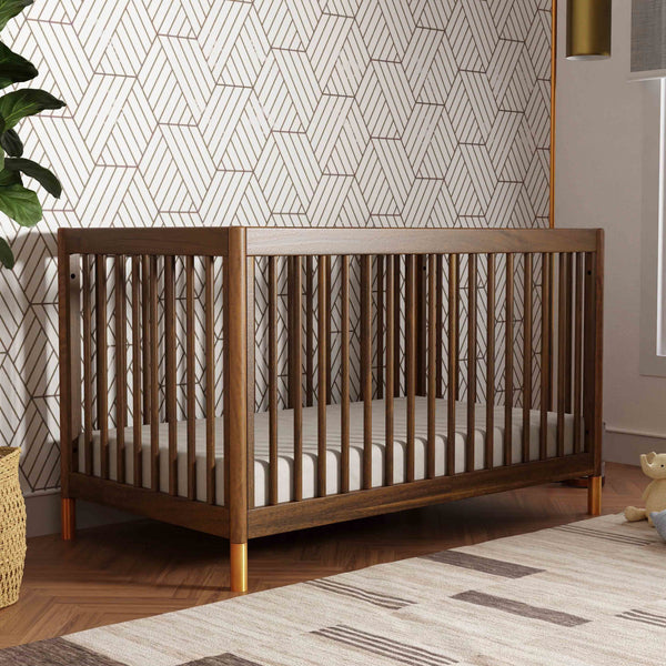 M12901NLGLD,Babyletto,Gelato 4-in-1 Convertible Crib w/Toddler Conversion Kit in Natural Walnut Gold Ft