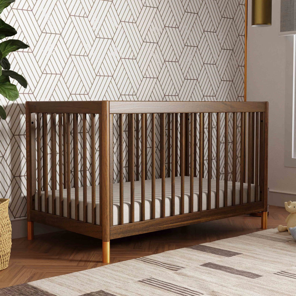 M12901NLGLD,Babyletto,Gelato 4-in-1 Convertible Crib w/Toddler Conversion Kit in Natural Walnut Gold Ft