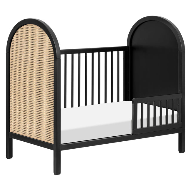 M25601BNC,Babyletto,Bondi Cane 3-in-1 Convertible Crib w/ Toddler Bed Kit in Black with Natural Cane