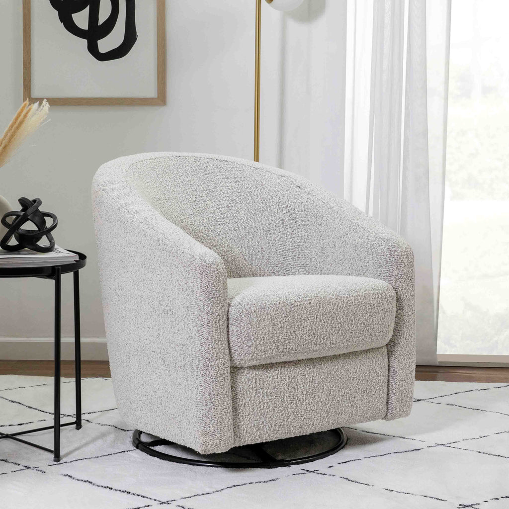 M5887BWB,Babyletto,Madison Swivel Glider in Black White Boucle