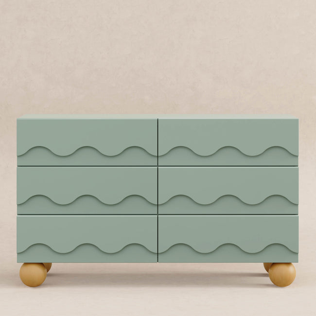 M31116LSHY,Babyletto Kids,Lido Wave 6-Drawer Assembled Dresser in Light Sage and Honey