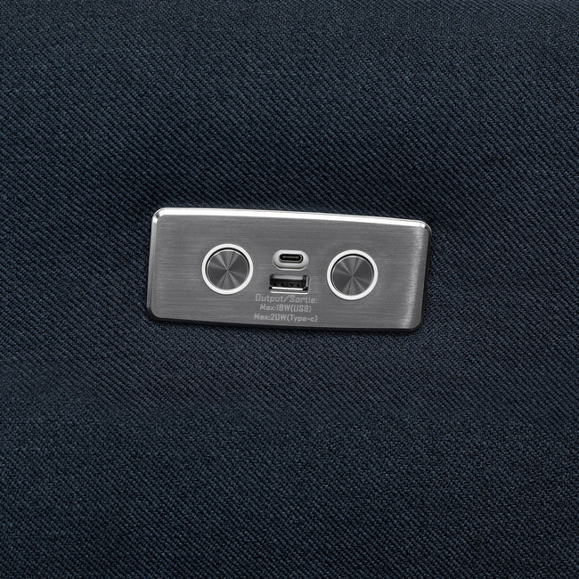 M11288PVET,Babyletto,Kiwi Glider Recliner w/ Electronic Control and USB in Performance Navy Eco-Twill