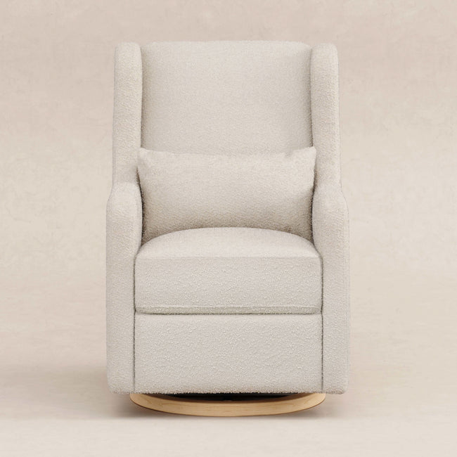 M22187WBLB,Babyletto,Wally Swivel Glider in Ivory Boucle w/Light Wood Base