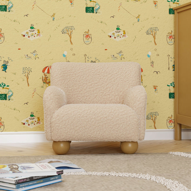 M31903CSG,Babyletto Kids,Swoops Kids Chair in Chai Shearling