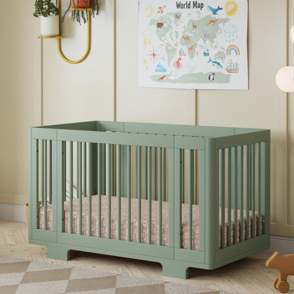 M23401LS,Yuzu 8-in-1 Convertible Crib w/All-Stages Conversion Kits in Light Sage