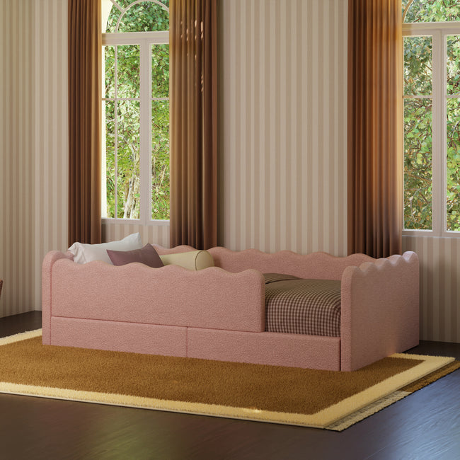 M31376PRSB,Babyletto Kids,Rizo Montessori-Inspired Twin Bed in Performance Rose Boucle