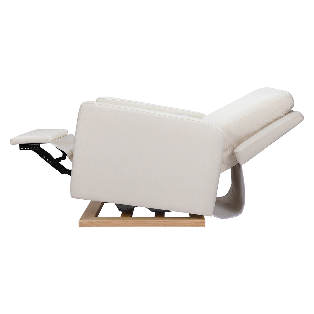 M23087PCMEWLB,Sigi Recliner and Glider in Performance Cream Eco-Weave w/ Light Wood Base