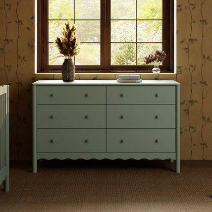 M27916LS,Babyletto,Swell 6-Drawer Assembled Dresser in Light Sage