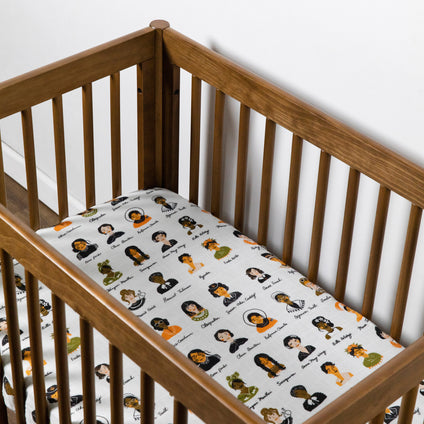 Mini Crib Sheet in GOTS Certified Organic Muslin Cotton