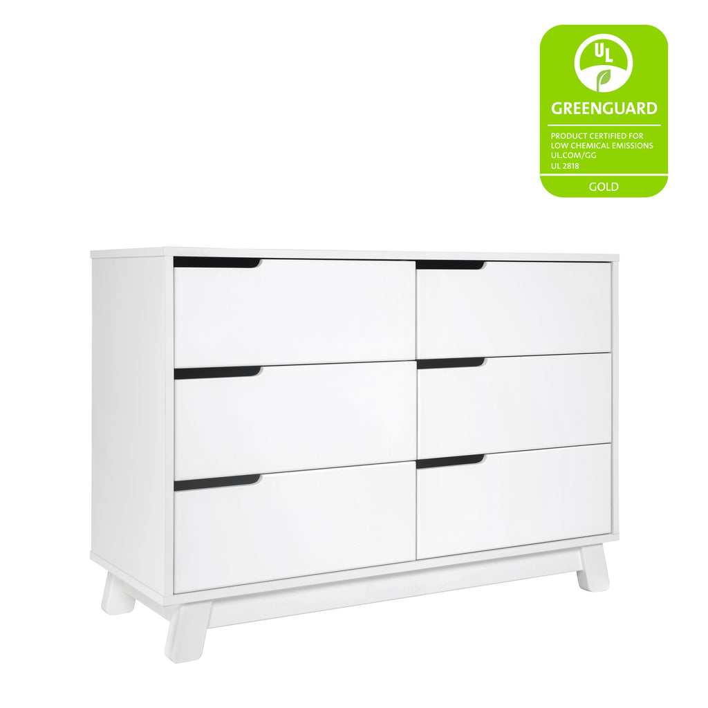 M4216W,Babyletto,Hudson 6-Drawer Double Dresser  Assembled in White Finish