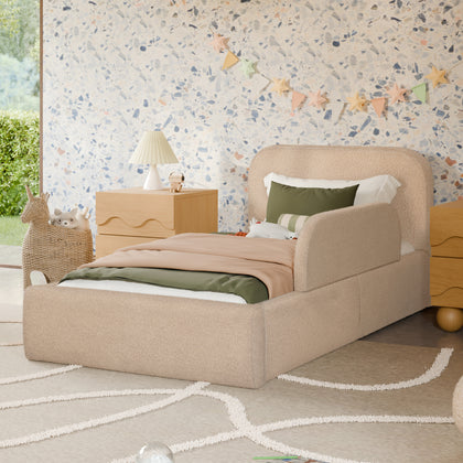 M31399CSG,Babyletto Kids,Upholstered Twin/Full Bed Guardrail in Chai Shearling
