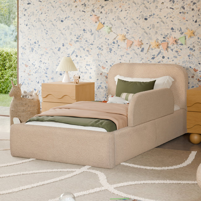 M31399CSG,Babyletto Kids,Upholstered Twin/Full Bed Guardrail in Chai Shearling