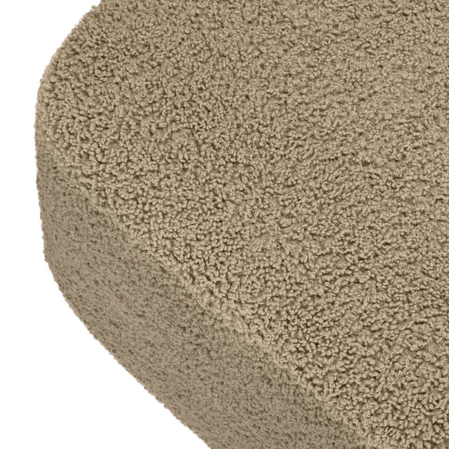 M26385LTDB,Kiwi Gliding Ottoman in Latte Teddy Loop w/ Dark Wood Base