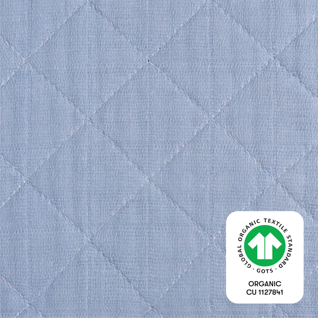 T29637DP,Dewdrop Quilted Muslin Changing Pad Cover in GOTS Certified Organic Cotton
