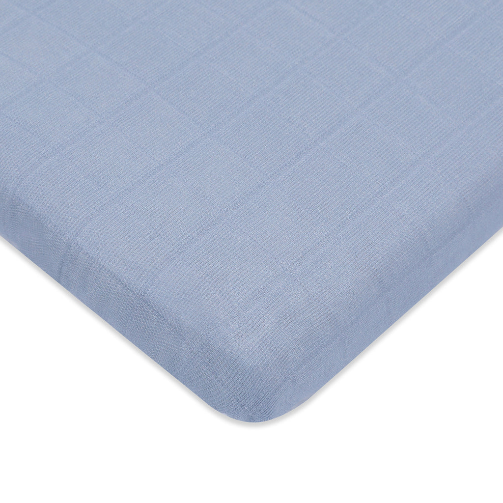 T29633DP,Dewdrop Muslin All-Stages Midi Crib Sheet in GOTS Certified Organic Cotton