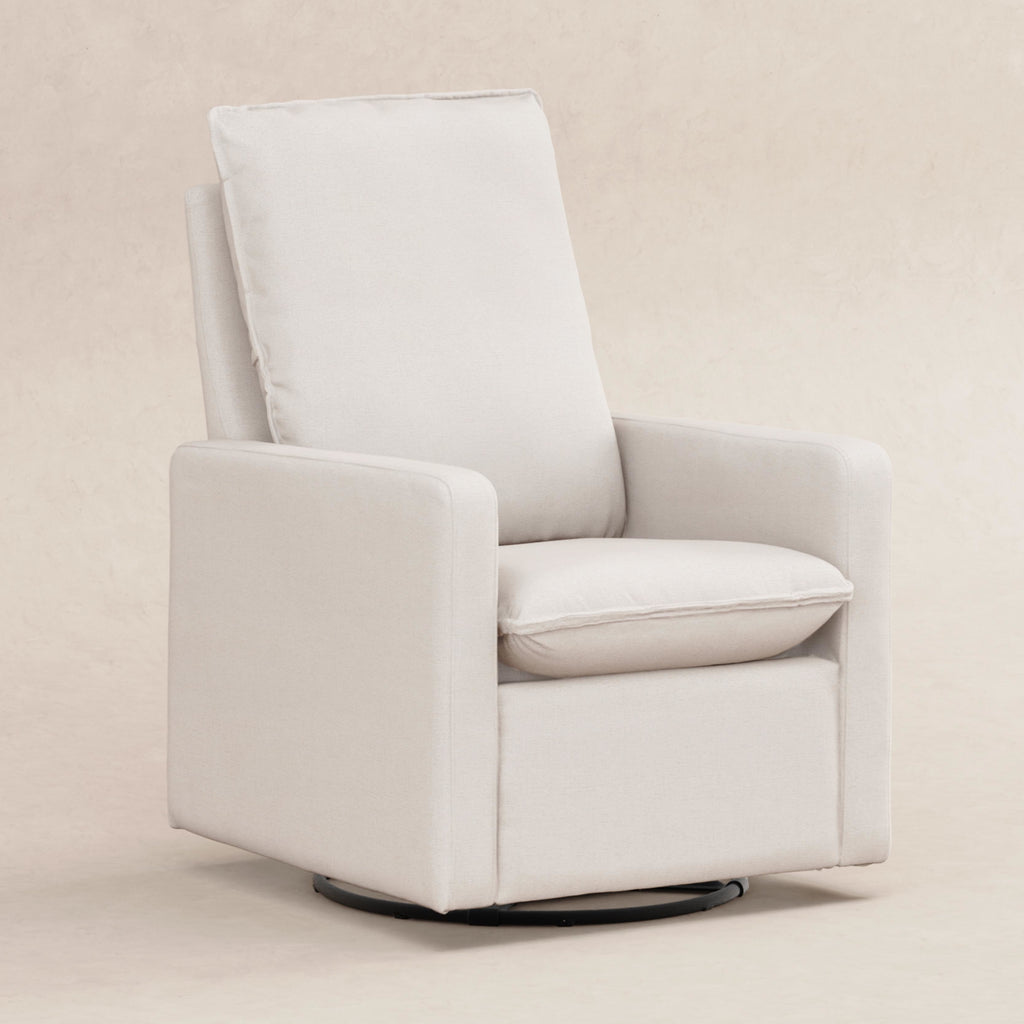 M20987PCMEW,Babyletto,Cali Pillowback Swivel Glider in Performance Cream Eco-Weave