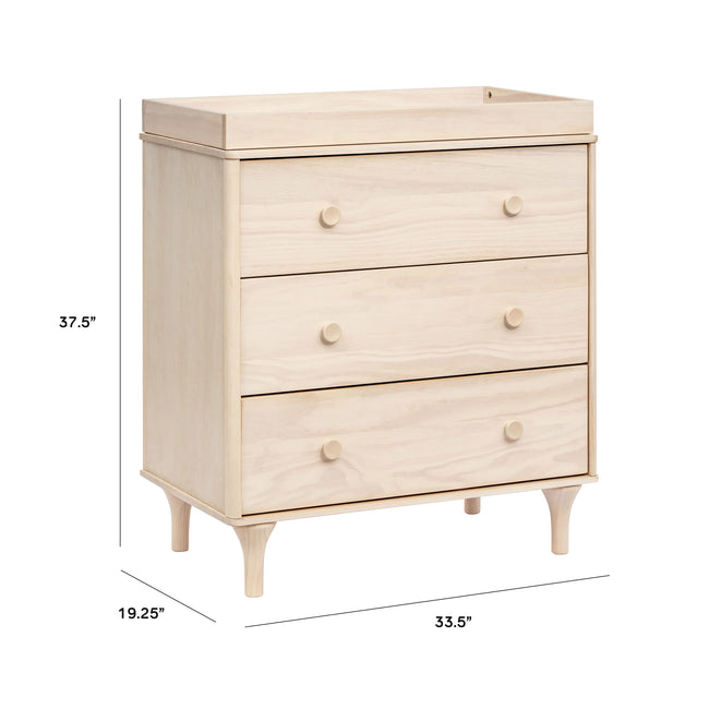 M9023NX,Babyletto,Lolly 3-Drawer Changer Dresser w/Removable Changing Tray in Washed Natural