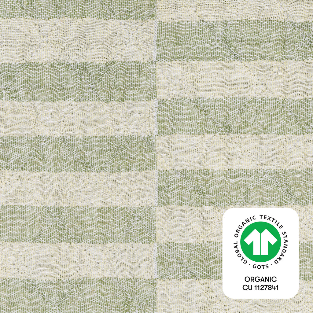 T30537,Babyletto,Moss Stripe Quilted Muslin Changing Pad Cover in GOTS Certified Organic Cotton