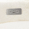 M23085CMSGLB,Babyletto,Sigi Glider Recliner w/ Electronic Control and USB in Cream Shearling w/Light Wood Base