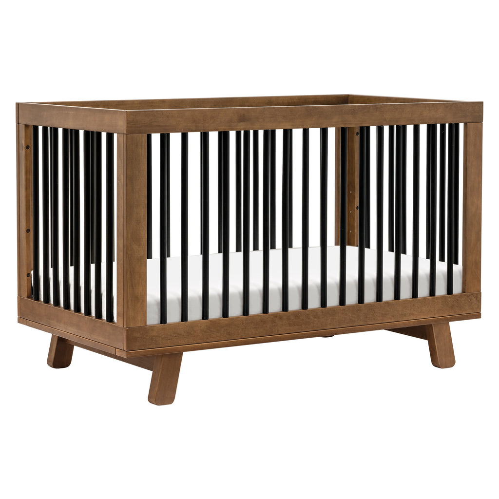 M4201NLB,Hudson 3-in-1 Convertible Crib w/ToddlerBedConversionKit in Natural Walnut/Black