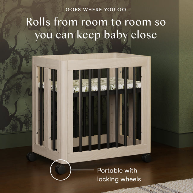 M23401NXB,Babyletto,Yuzu 8-in-1 Convertible Crib w/All-Stages Conversion in Washed Natural/Black