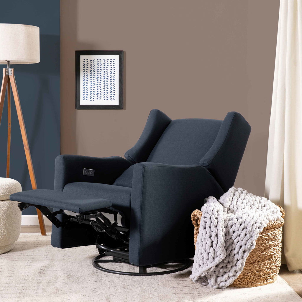 M11288PVET,Babyletto,Kiwi Glider Recliner w/ Electronic Control and USB in Performance Navy Eco-Twill