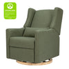 M11288OBLB,Babyletto,Kiwi Glider Recliner w/ Electronic Control and USB in Olive Boucle w/Light Wood Base
