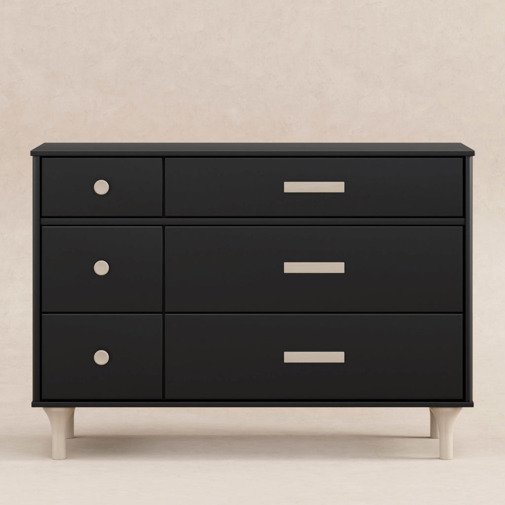 M9016BNX,Babyletto,Lolly 6-Drawer Double Dresser  Assembled in Black/Washed natural