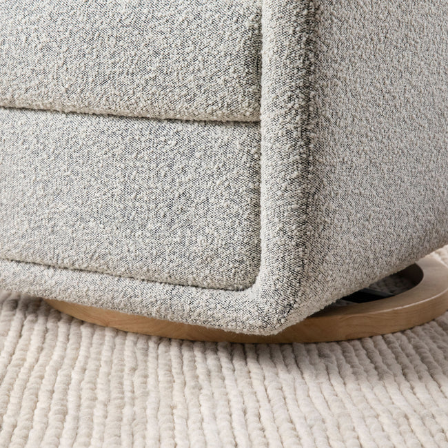 M23688BWB,Ubabub,Arc Glider Recliner w/ Electronic Control and USB in Black White Boucle w/ Light Wood Base