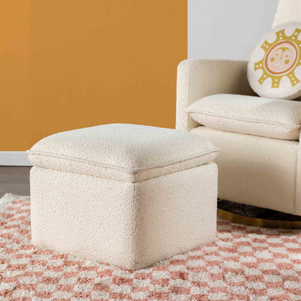 M20985WB,Babyletto,Cali Storage Ottoman in Ivory Boucle