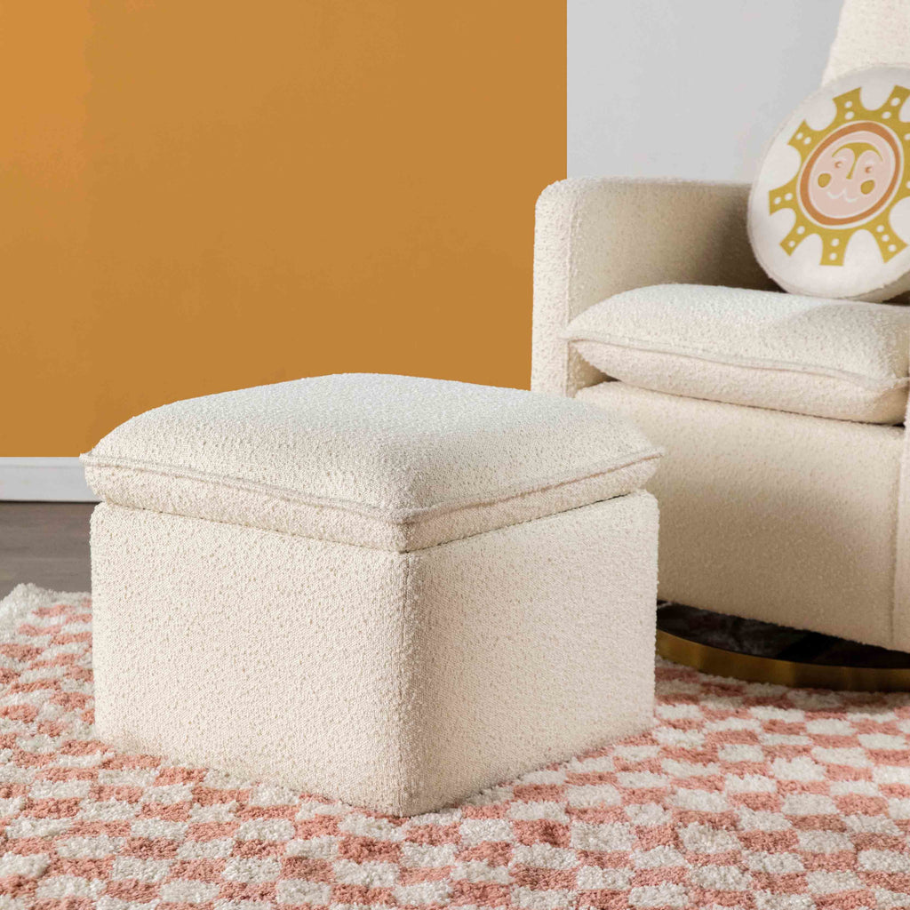 M20985WB,Cali Storage Ottoman in Ivory Boucle