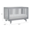 M4201G,Babyletto,Hudson 3-in-1 Convertible Crib w/Toddler Bed Conversion Kit in Grey Finish