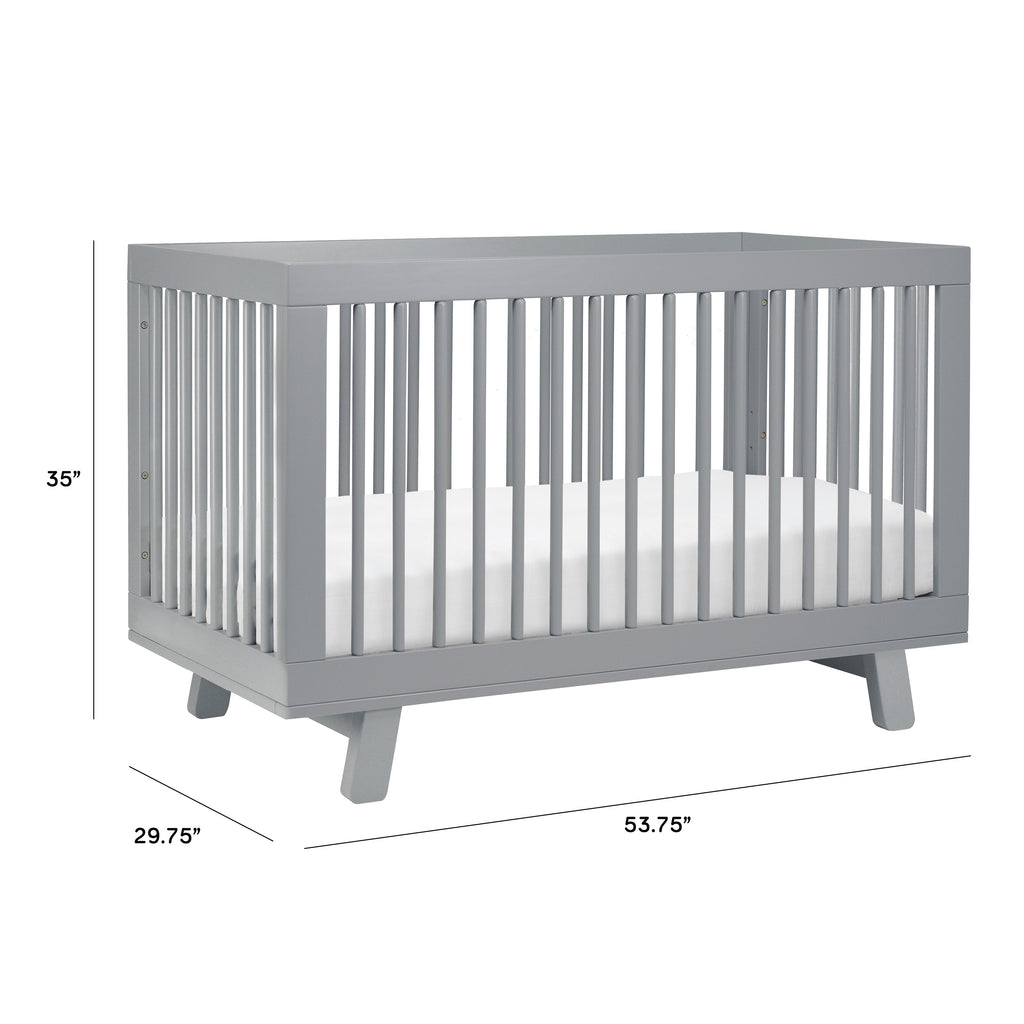 M4201G,Babyletto,Hudson 3-in-1 Convertible Crib w/Toddler Bed Conversion Kit in Grey Finish