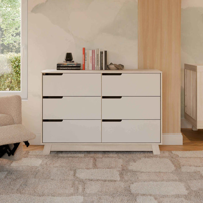 M4216NXW,Babyletto,Hudson 6-Drawer Double Dresser  Assembled in Washed Natural and White